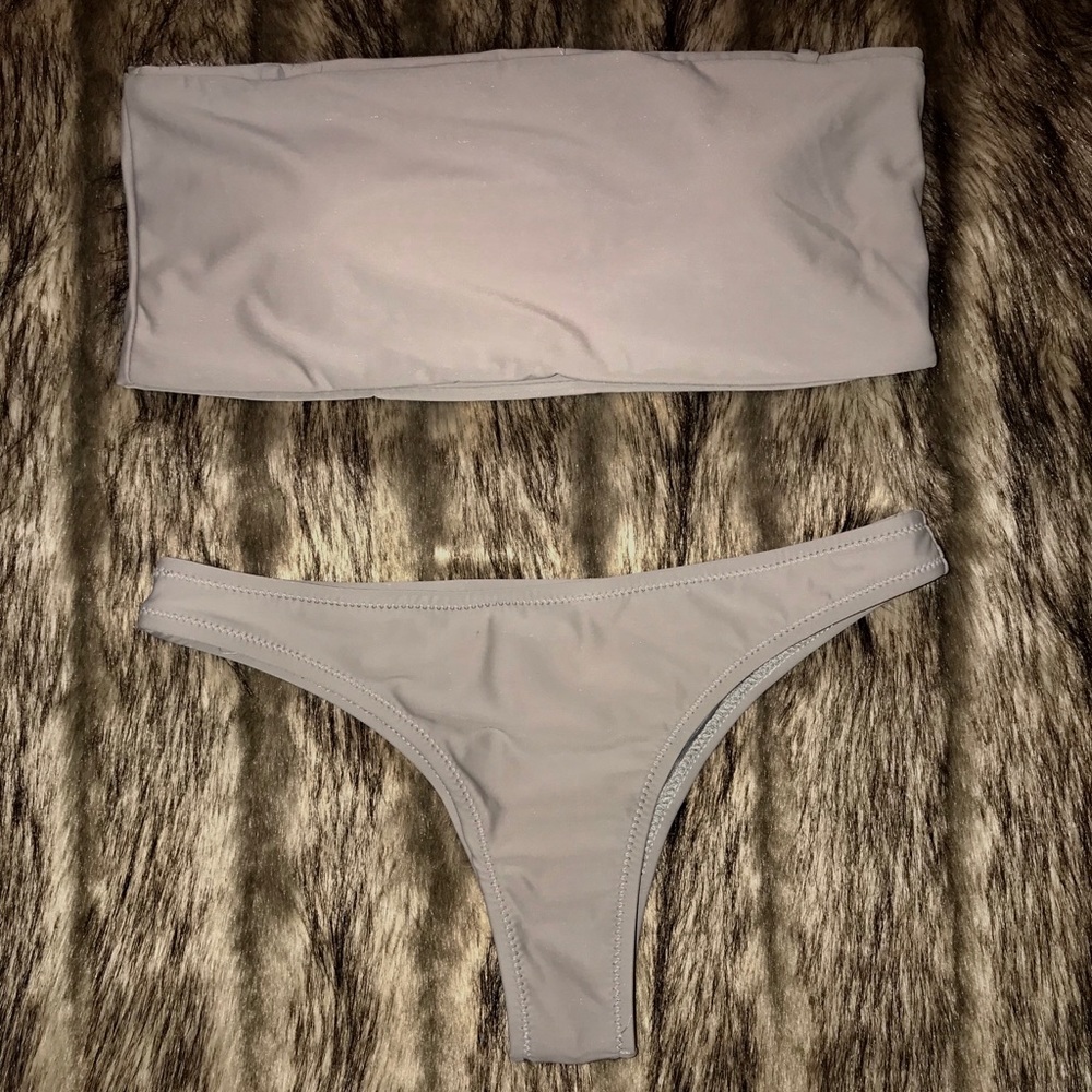 Gray Swimsuit Set